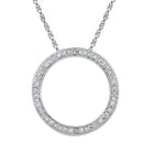 Radiant Love Diamond Circle Pendant | Sterling Silver Womens Round Diamond Circle Outline Pendant 1/20 Cttw | Splendid Jewellery - Splendid Jewellery