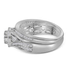 Radiant Love Diamond Cluster Bridal Wedding Ring Band Set - Splendid Jewellery
