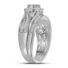 Radiant Love Diamond Cluster Bridal Wedding Ring Band Set - Splendid Jewellery