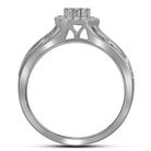 Radiant Love Diamond Cluster Bridal Wedding Ring Band Set - Splendid Jewellery