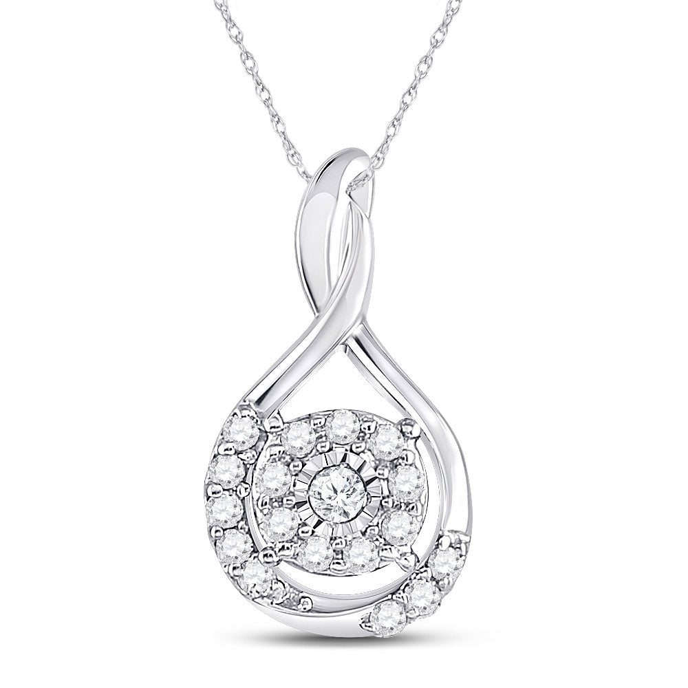 Radiant Love Diamond Cluster Pendant - Splendid Jewellery