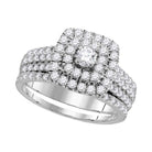Radiant Love Diamond Halo Bridal Wedding Ring Band Set - Splendid Jewellery