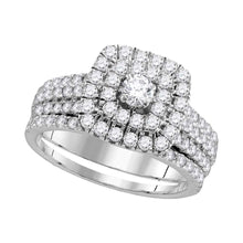 Load image into Gallery viewer, Radiant Love Diamond Halo Bridal Wedding Ring Band Set - Splendid Jewellery