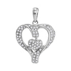 Radiant Love Diamond Pendant - 10kt White Gold Heart Necklace with Sparkling Diamonds - Splendid Jewellery