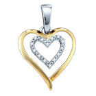 Radiant Love: Sterling Silver Diamond Double Heart Pendant - Splendid Jewellery