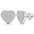 Radiant Love: Sterling Silver Diamond Heart Earrings - Splendid Jewellery