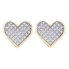 Radiant Love: Yellow - tone Sterling Silver Diamond Heart Cluster Earrings - Splendid Jewellery
