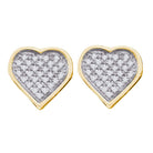 Radiant Love: Yellow - tone Sterling Silver Diamond Heart Cluster Stud Earrings - Splendid Jewellery