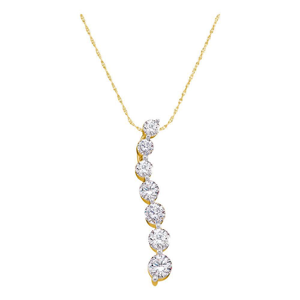 Radiant Love's Journey: 14kt Yellow Gold Diamond Pendant - Splendid Jewellery