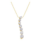 Radiant Love's Journey: 14kt Yellow Gold Diamond Pendant - Splendid Jewellery