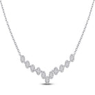 Radiant Princess Cut Diamond Pendant Necklace | 14kt White Gold Womens Fashion Statement Necklace 1 - 7/8 Cttw | Splendid Jewellery - Splendid Jewellery
