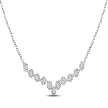 Load image into Gallery viewer, Radiant Princess Cut Diamond Pendant Necklace | 14kt White Gold Womens Fashion Statement Necklace 1 - 7/8 Cttw | Splendid Jewellery - Splendid Jewellery