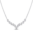 Radiant Princess Cut Diamond Pendant Necklace | 14kt White Gold Womens Fashion Statement Necklace 1 - 7/8 Cttw | Splendid Jewellery - Splendid Jewellery