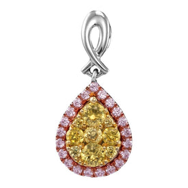 Radiant Rainbow Diamond Teardrop Cluster Pendant - Splendid Jewellery