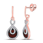 Radiant Red Diamond Teardrop Dangle Earrings - Splendid Jewellery