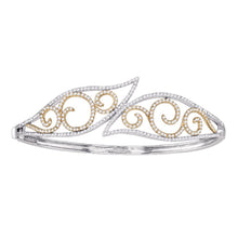 Load image into Gallery viewer, Radiant Reflections: 10kt Two - tone Gold Diamond Curl Bangle Bracelet - Splendid Jewellery