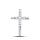Radiant Reflections: 10kt White Gold Diamond Cross Pendant - Splendid Jewellery