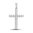 Radiant Reflections: 10kt White Gold Diamond Cross Pendant - Splendid Jewellery