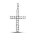 Radiant Reflections: 10kt White Gold Diamond Cross Pendant - Splendid Jewellery
