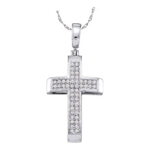 Load image into Gallery viewer, Radiant Reflections: 10kt White Gold Diamond Cross Pendant - Splendid Jewellery