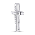 Radiant Reflections: 10kt White Gold Diamond Cross Pendant - Splendid Jewellery
