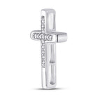Radiant Reflections: 10kt White Gold Diamond Cross Pendant - Splendid Jewellery
