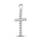 Radiant Reflections: 10kt White Gold Diamond Cross Pendant - Splendid Jewellery