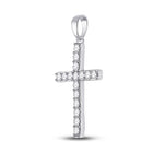 Radiant Reflections: 10kt White Gold Diamond Cross Pendant - Splendid Jewellery