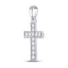 Radiant Reflections: 10kt White Gold Diamond Cross Pendant - Splendid Jewellery