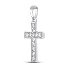 Radiant Reflections: 10kt White Gold Diamond Cross Pendant - Splendid Jewellery