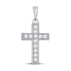 Radiant Reflections: 10kt White Gold Diamond Cross Pendant - Splendid Jewellery