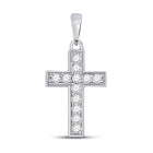 Radiant Reflections: 10kt White Gold Diamond Cross Pendant - Splendid Jewellery