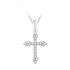 Radiant Reflections: 10kt White Gold Diamond Cross Pendant - Splendid Jewellery