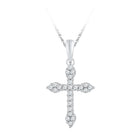 Radiant Reflections: 10kt White Gold Diamond Cross Pendant - Splendid Jewellery