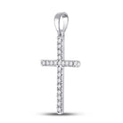 Radiant Reflections: 10kt White Gold Diamond Cross Pendant - Splendid Jewellery