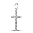 Radiant Reflections: 10kt White Gold Diamond Cross Pendant - Splendid Jewellery