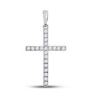 Radiant Reflections: 10kt White Gold Diamond Cross Pendant - Splendid Jewellery