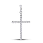 Radiant Reflections: 10kt White Gold Diamond Cross Pendant - Splendid Jewellery
