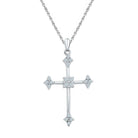 Radiant Reflections: 10kt White Gold Diamond Cross Pendant - Splendid Jewellery