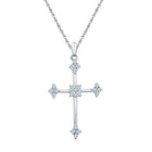 Radiant Reflections: 10kt White Gold Diamond Cross Pendant - Splendid Jewellery