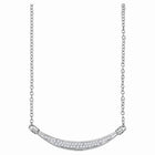 Radiant Reflections: 10kt White Gold Diamond Curved Bar Pendant Necklace - Splendid Jewellery
