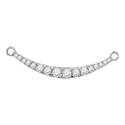 Radiant Reflections: 10kt White Gold Diamond Curved Graduated Bar Pendant Necklace - Splendid Jewellery