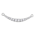Radiant Reflections: 10kt White Gold Diamond Curved Graduated Bar Pendant Necklace - Splendid Jewellery
