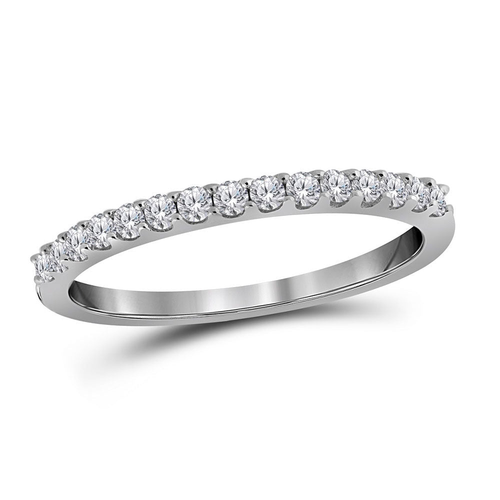 Radiant Reflections: 10kt White Gold Diamond Wedding Band - Splendid Jewellery