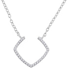 Radiant Reflections: 10kt White Gold Round Diamond Pendant Necklace - Splendid Jewellery