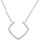 Radiant Reflections: 10kt White Gold Round Diamond Pendant Necklace - Splendid Jewellery