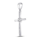 Radiant Reflections: 10kt White Gold Womens Diamond Cross Pendant - Splendid Jewellery