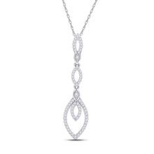 Load image into Gallery viewer, Radiant Reflections: 10kt White Gold Womens Round Diamond Dangle Fashion Pendant - Splendid Jewellery