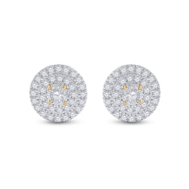 Radiant Reflections: 10kt Yellow Gold Women's Diamond Circle Earrings - Splendid Jewellery