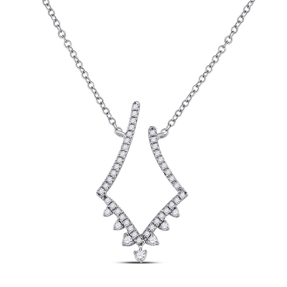 Radiant Reflections: 14kt White Gold Diamond Elegance Necklace - Splendid Jewellery